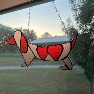 Dachshund Sun Catcher Decor Dog Art doxie low rider sausage.          ‎       O